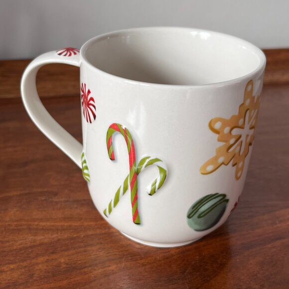 NEW Anthropologie Holifaye Stoneware Monogram Mug Letter J Christmas Coffee Cup - Picture 3 of 8
